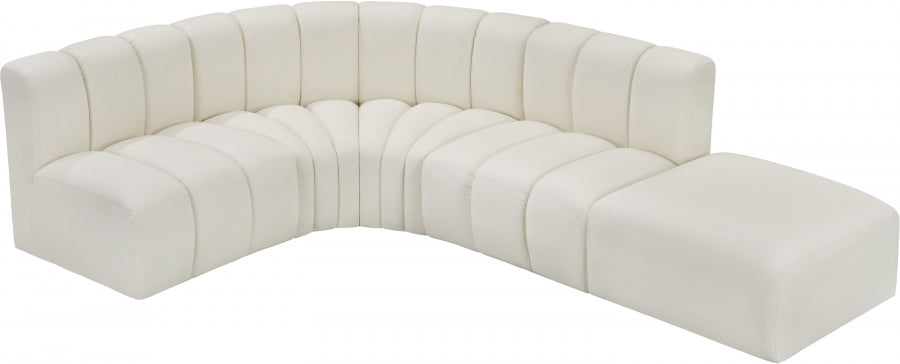 Arc Faux Leather 5pc. Sectional Cream from Meridian - Luna Furniture