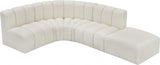 Arc Faux Leather 5pc. Sectional Cream from Meridian - Luna Furniture