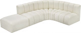 Arc Faux Leather 5pc. Sectional Cream from Meridian - Luna Furniture