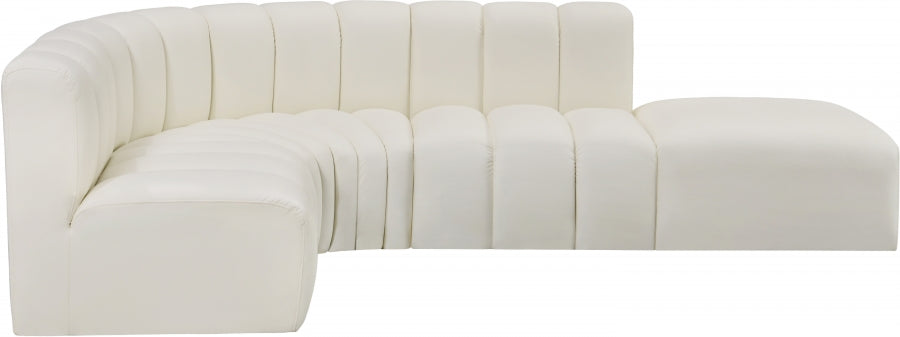 Arc Faux Leather 5pc. Sectional Cream from Meridian - Luna Furniture