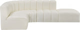 Arc Faux Leather 5pc. Sectional Cream from Meridian - Luna Furniture