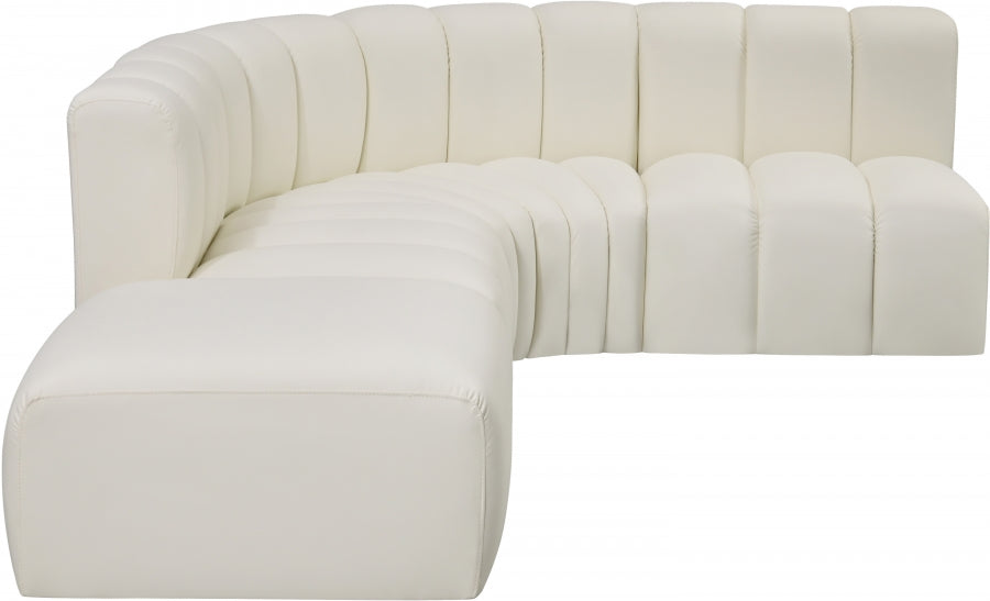 Arc Faux Leather 5pc. Sectional Cream from Meridian - Luna Furniture