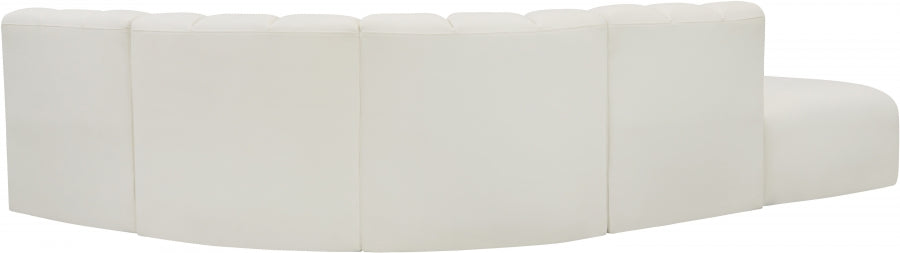 Arc Faux Leather 5pc. Sectional Cream from Meridian - Luna Furniture