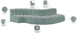 Arc Faux Leather 5pc. Sectional Mint from Meridian - Luna Furniture