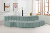 Arc Faux Leather 5pc. Sectional Mint from Meridian - Luna Furniture