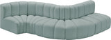 Arc Faux Leather 5pc. Sectional Mint from Meridian - Luna Furniture