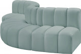 Arc Faux Leather 5pc. Sectional Mint from Meridian - Luna Furniture