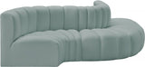 Arc Faux Leather 5pc. Sectional Mint from Meridian - Luna Furniture