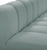 Arc Faux Leather 5pc. Sectional Mint from Meridian - Luna Furniture