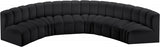 Arc Faux Leather 6pc. Sectional Black from Meridian - Luna Furniture