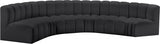 Arc Faux Leather 6pc. Sectional Black from Meridian - Luna Furniture