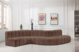 Arc Faux Leather 6pc. Sectional Brown from Meridian - Luna Furniture