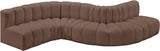 Arc Faux Leather 6pc. Sectional Brown from Meridian - Luna Furniture