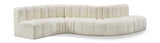 Arc Faux Leather 6pc. Sectional Cream from Meridian - Luna Furniture