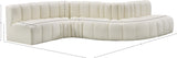 Arc Faux Leather 6pc. Sectional Cream from Meridian - Luna Furniture