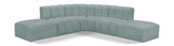 Arc Faux Leather Fabric 6pc. Sectional Mint from Meridian - Luna Furniture