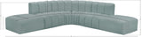 Arc Faux Leather Fabric 6pc. Sectional Mint from Meridian - Luna Furniture