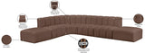 Arc Faux Leather Fabric 7pc. Sectional Brown from Meridian - Luna Furniture