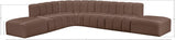 Arc Faux Leather Fabric 7pc. Sectional Brown from Meridian - Luna Furniture