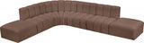 Arc Faux Leather Fabric 7pc. Sectional Brown from Meridian - Luna Furniture