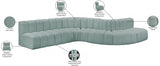 Arc Faux Leather Fabric 7pc. Sectional Mint from Meridian - Luna Furniture