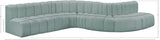 Arc Faux Leather Fabric 7pc. Sectional Mint from Meridian - Luna Furniture