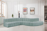 Arc Faux Leather Fabric 7pc. Sectional Mint from Meridian - Luna Furniture