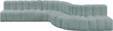 Arc Faux Leather Fabric 7pc. Sectional Mint from Meridian - Luna Furniture