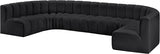 Arc Faux Leather Fabric 8pc. Sectional Black from Meridian - Luna Furniture