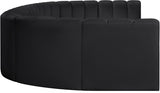 Arc Faux Leather Fabric 8pc. Sectional Black from Meridian - Luna Furniture