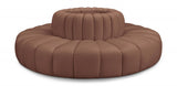 Arc Faux Leather Fabric 8pc. Sectional Cognac from Meridian - Luna Furniture