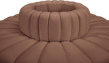 Arc Faux Leather Fabric 8pc. Sectional Cognac from Meridian - Luna Furniture