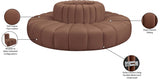 Arc Faux Leather Fabric 8pc. Sectional Cognac from Meridian - Luna Furniture