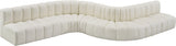 Arc Faux Leather Fabric 8pc. Sectional Cream from Meridian - Luna Furniture