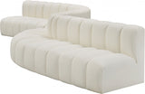 Arc Faux Leather Fabric 8pc. Sectional Cream from Meridian - Luna Furniture