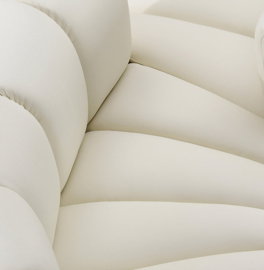 Arc Faux Leather Fabric 8pc. Sectional Cream from Meridian - Luna Furniture