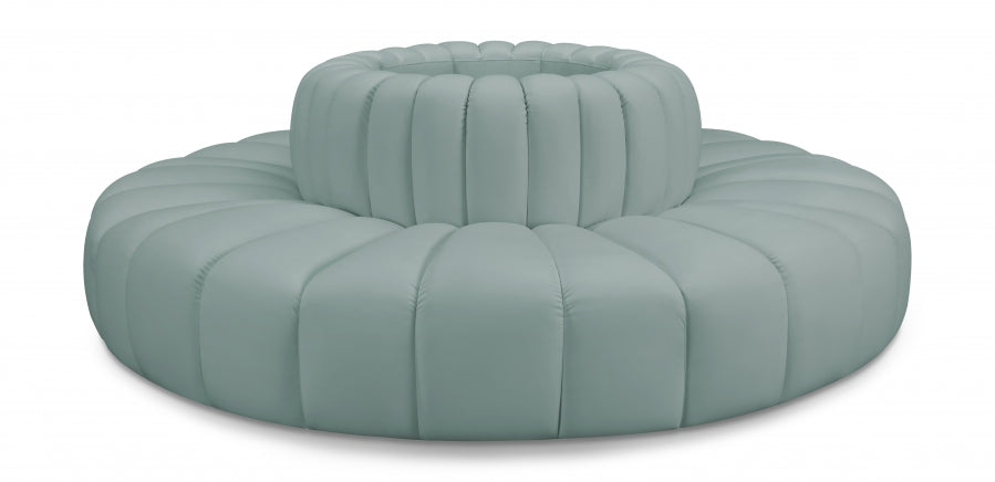 Arc Faux Leather Fabric 8pc. Sectional Mint from Meridian - Luna Furniture