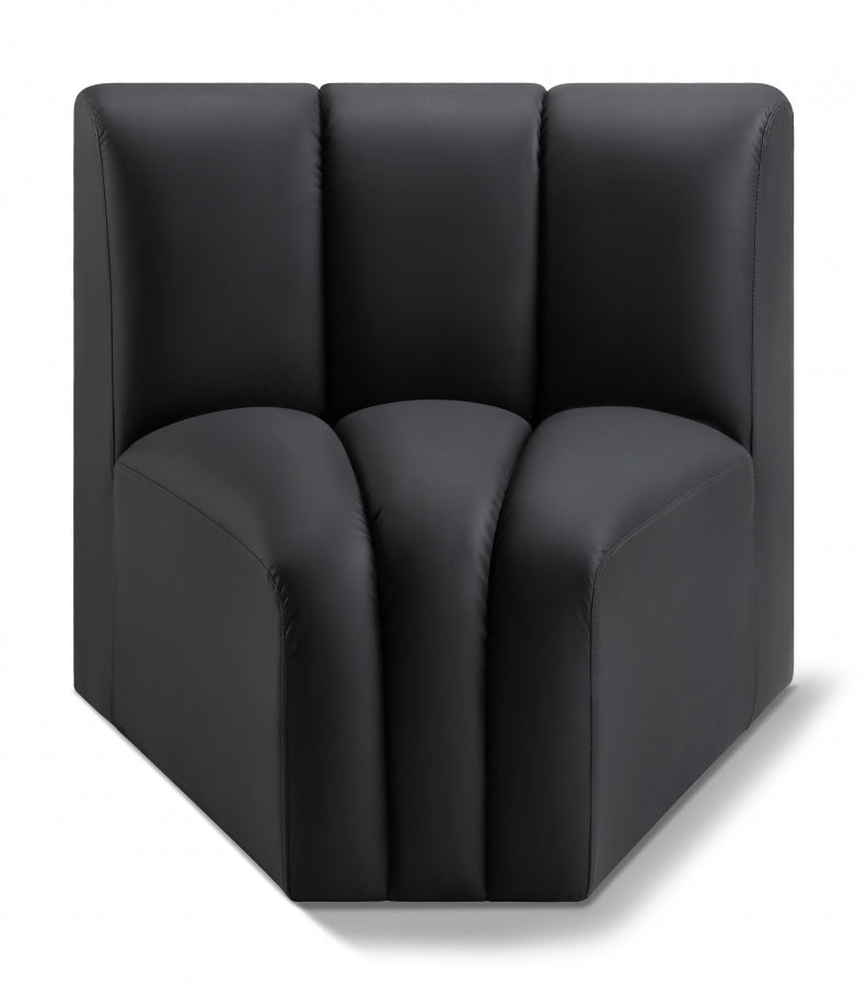 Arc Faux Leather Modular Chair Black from Meridian - Luna Furniture