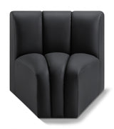 Arc Faux Leather Modular Chair Black from Meridian - Luna Furniture