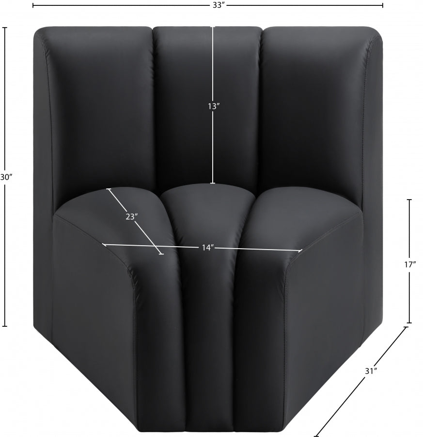 Arc Faux Leather Modular Chair Black from Meridian - Luna Furniture