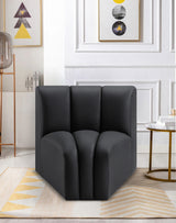 Arc Faux Leather Modular Chair Black from Meridian - Luna Furniture