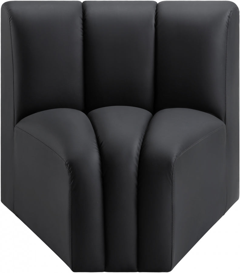 Arc Faux Leather Modular Chair Black from Meridian - Luna Furniture