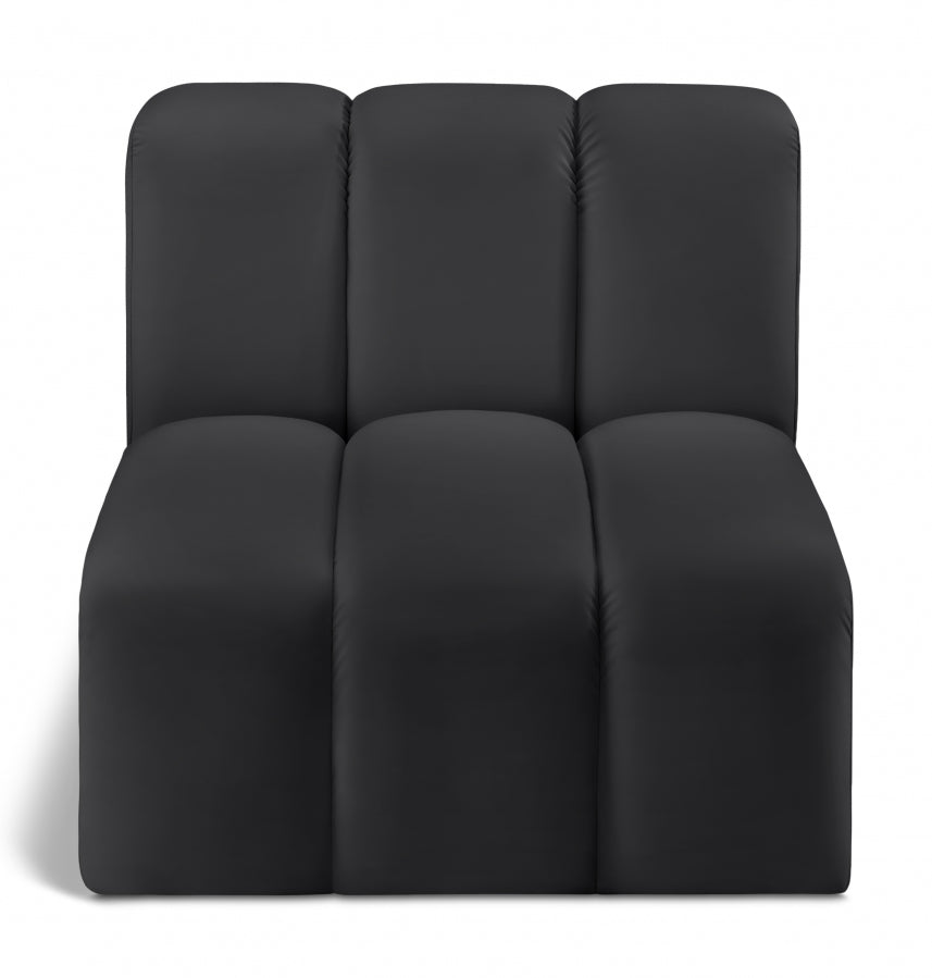 Arc Faux Leather Modular Chair Black from Meridian - Luna Furniture