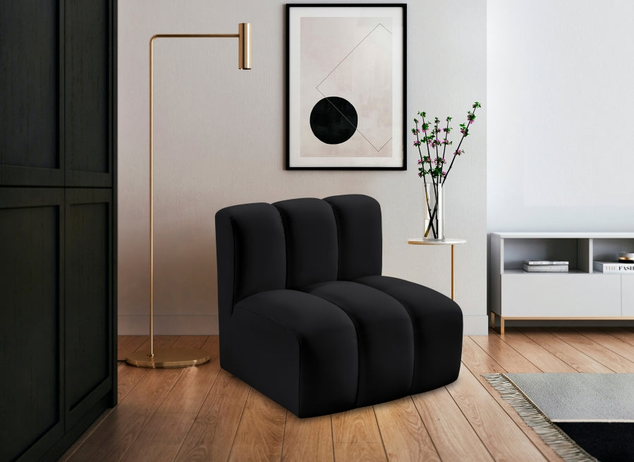 Arc Faux Leather Modular Chair Black from Meridian - Luna Furniture