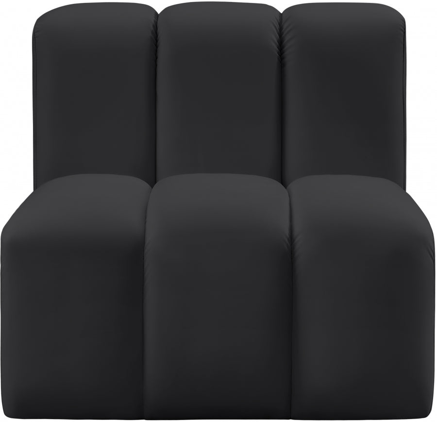 Arc Faux Leather Modular Chair Black from Meridian - Luna Furniture