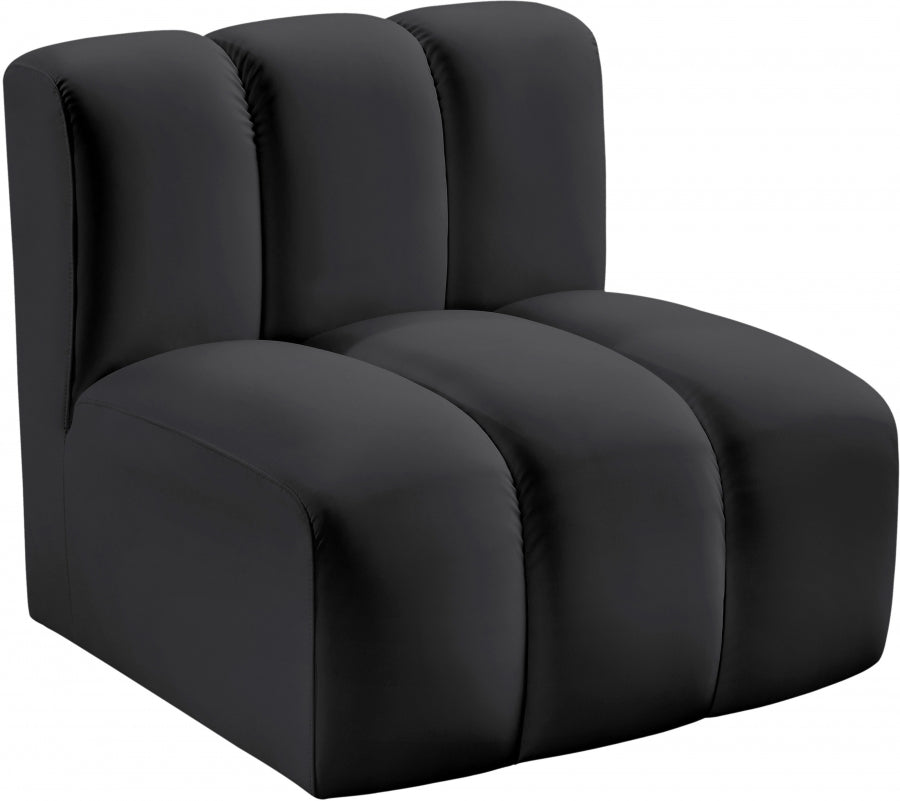 Arc Faux Leather Modular Chair Black from Meridian - Luna Furniture