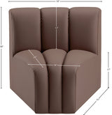 Arc Faux Leather Modular Chair Brown - 101Brown-CC - Luna Furniture