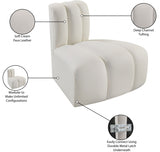 Arc Faux Leather Modular Chair Cream from Meridian - Luna Furniture