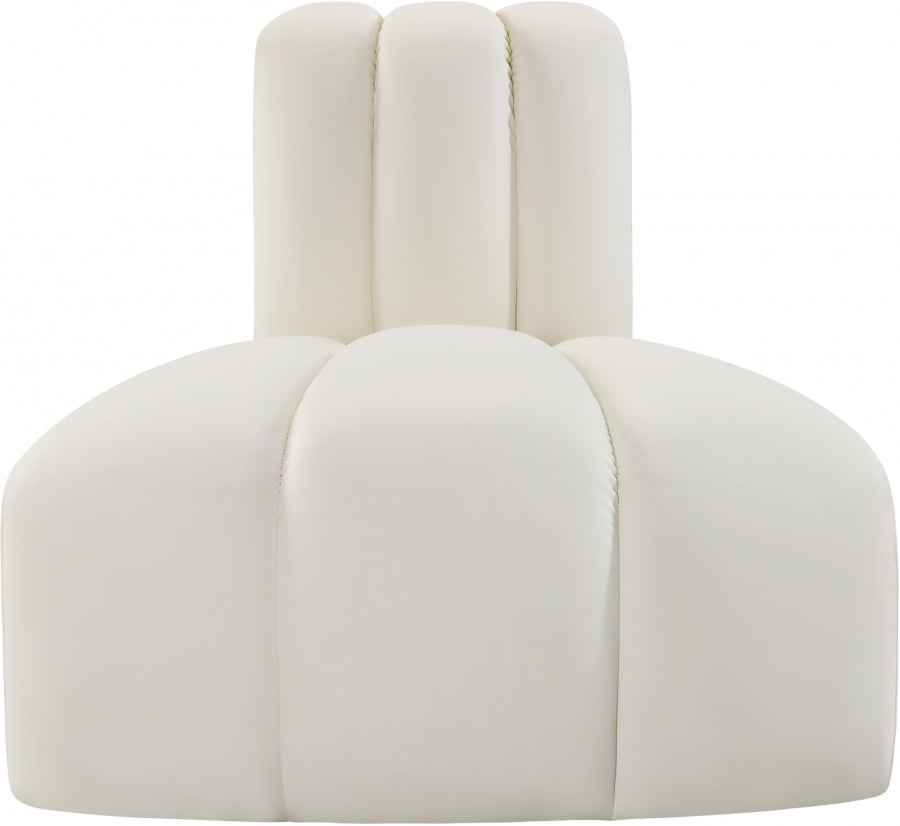 Arc Faux Leather Modular Chair Cream from Meridian - Luna Furniture