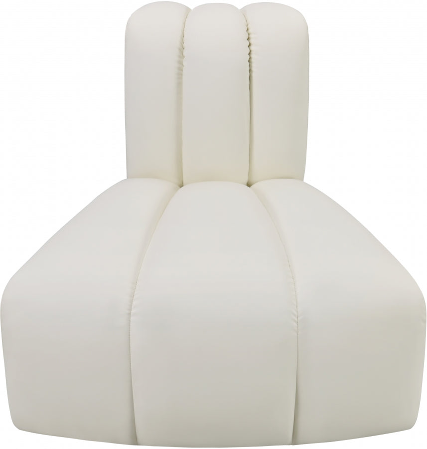 Arc Faux Leather Modular Chair Cream from Meridian - Luna Furniture